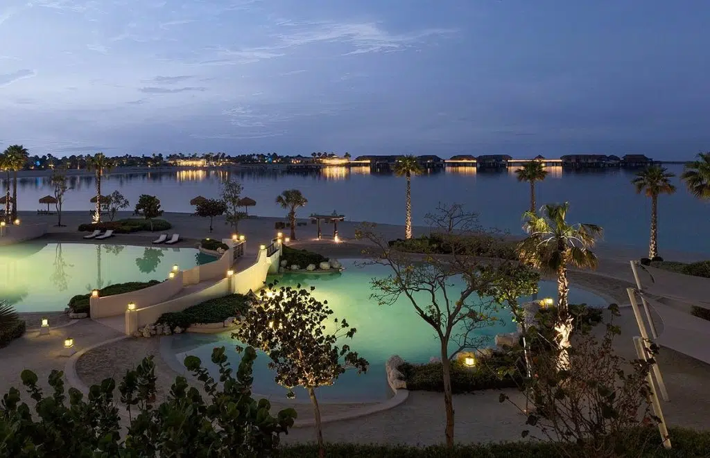 main pool in the evening