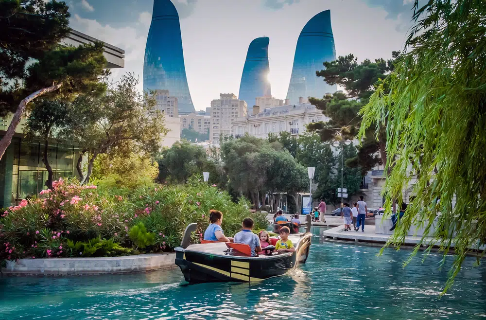 three flames tower baku azerbaijan