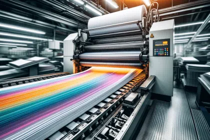 illustration of offset printing press