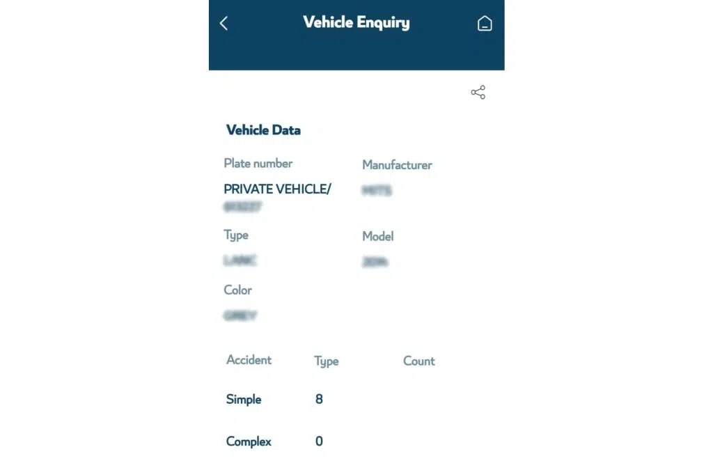 vehicle accident history metrash app