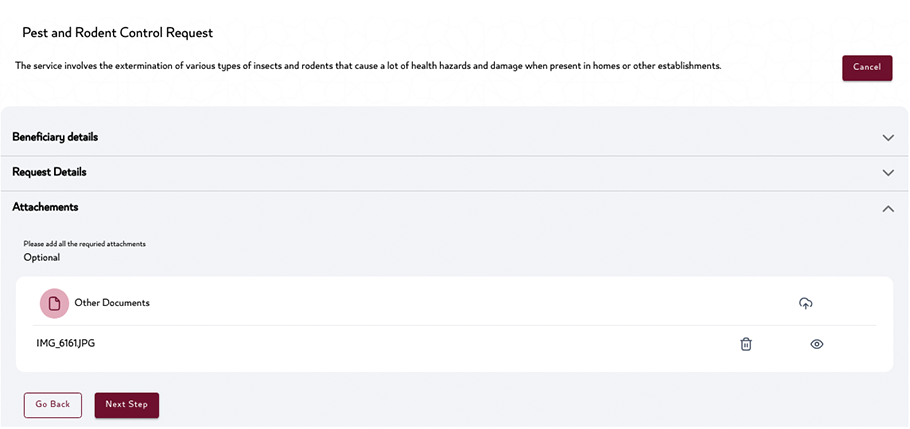 MME pest control request 3